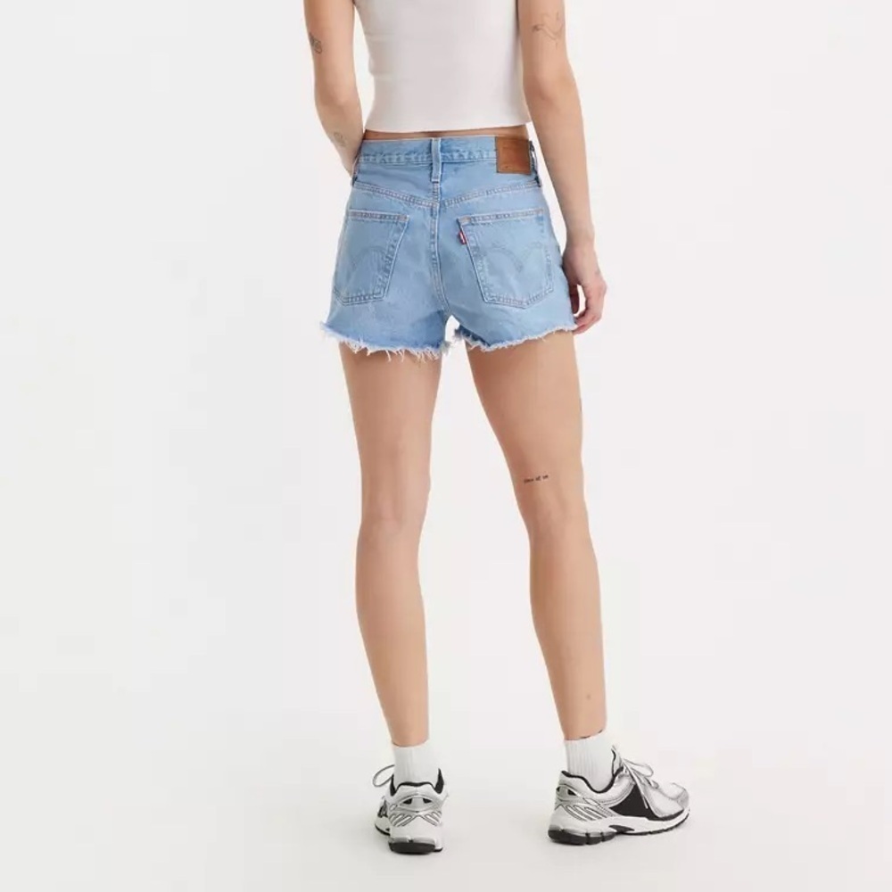 Levi’s Women’s Premium 501 Original Fit High Distressed Blue Jean Shorts 24